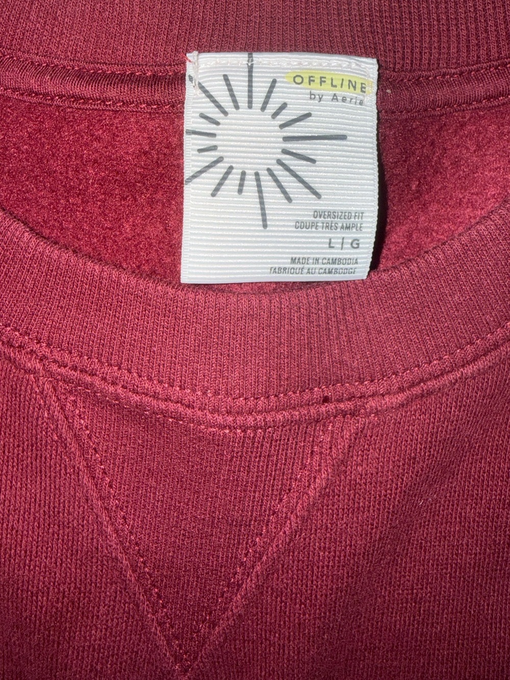 aerie Deep Burgundy Oversized Crew Sweatshirt - Picture 10 of 13